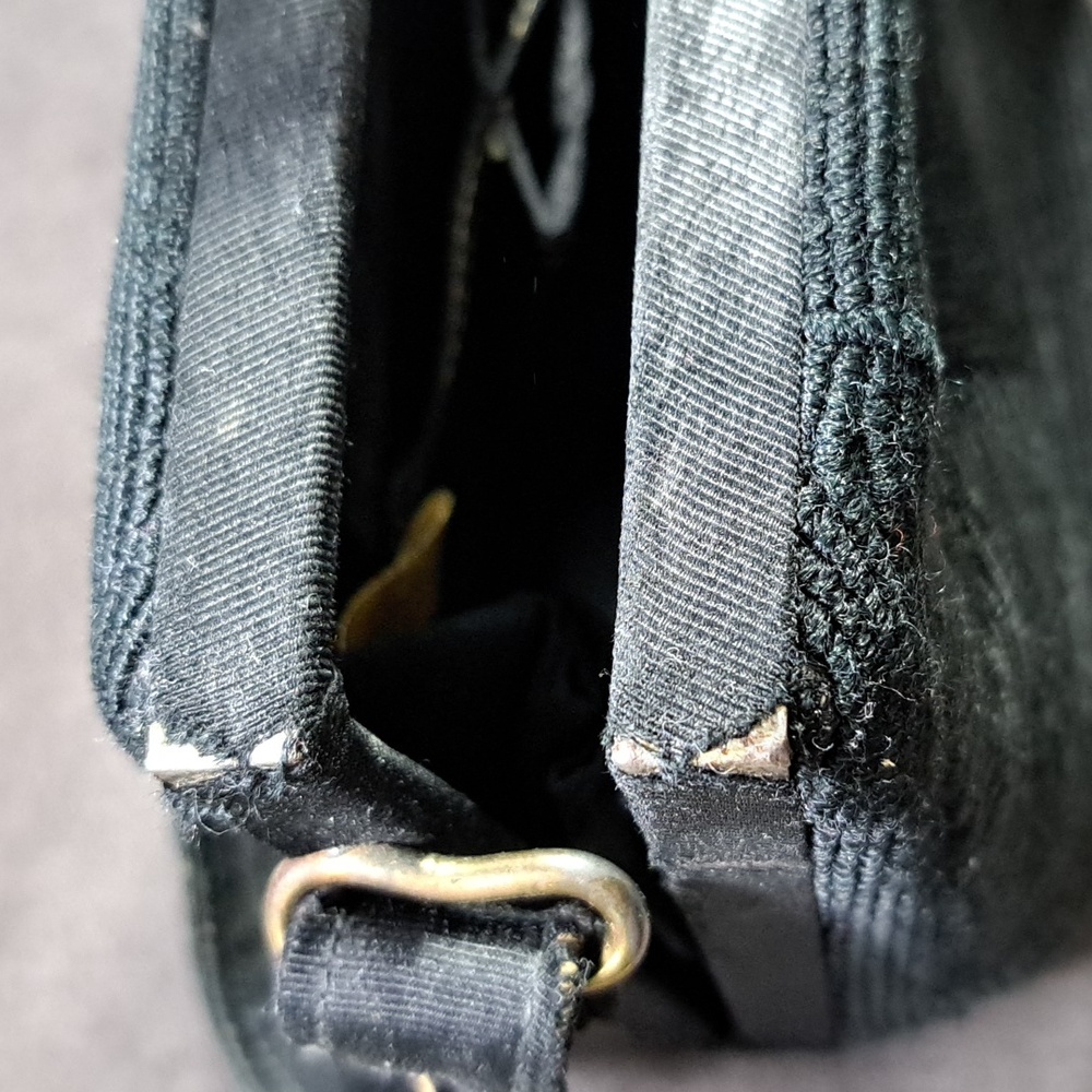 Antique Park Lane Creation By Capitol Leather Black Corde Pillbox Handbag  G- - Picture 10 of 16